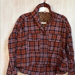 Pilcro plaid Print Top